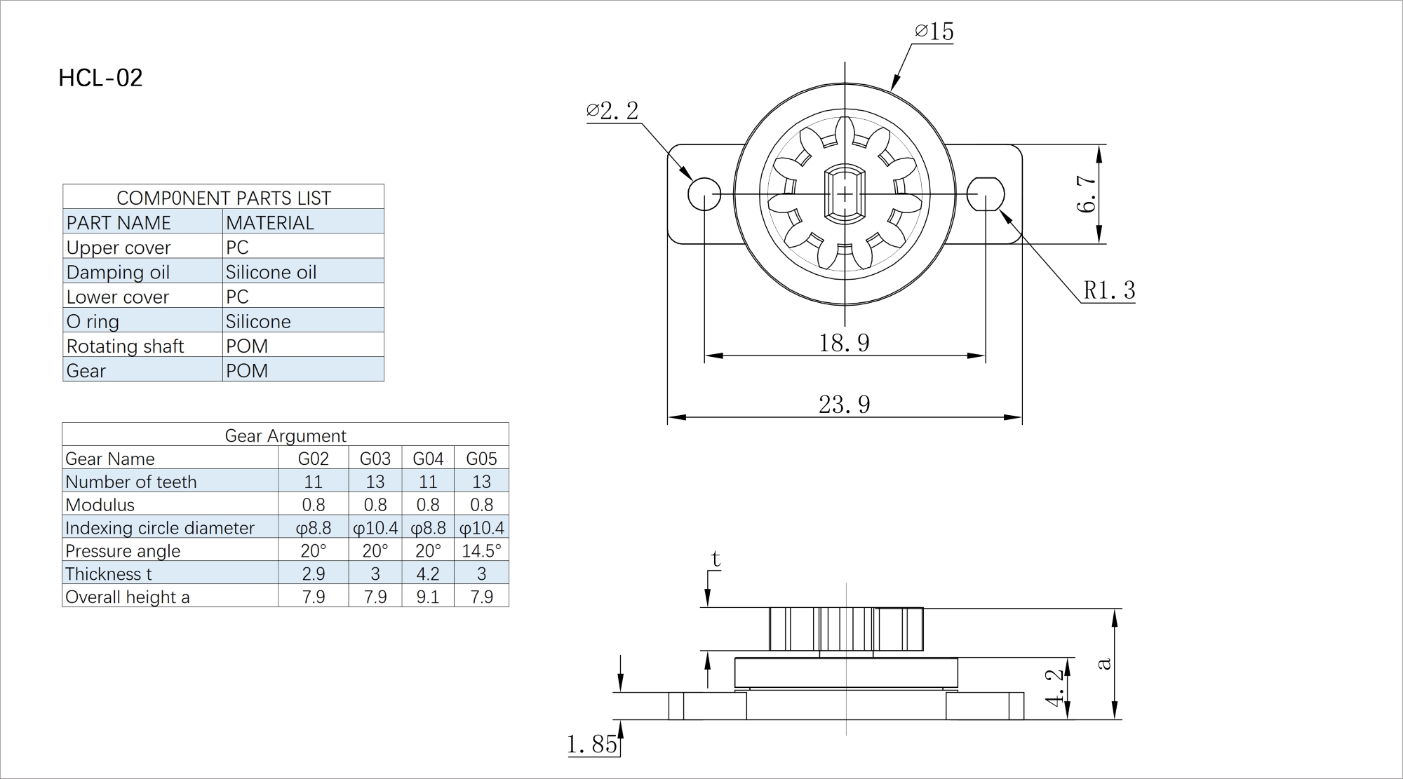 Rotary Damper HCL-02